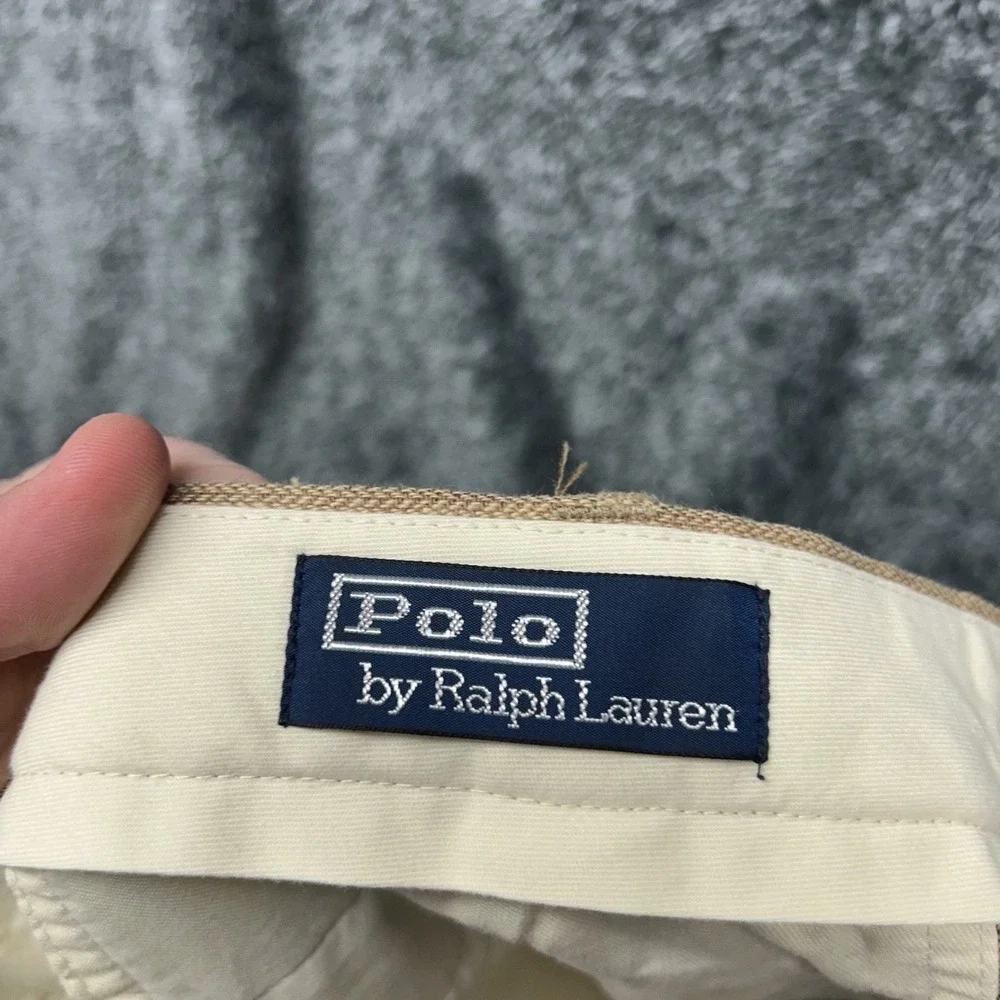 Polo Ralph Lauren Mens Size 40X30 (40X25) Beige Linen Blend Trouser Pants